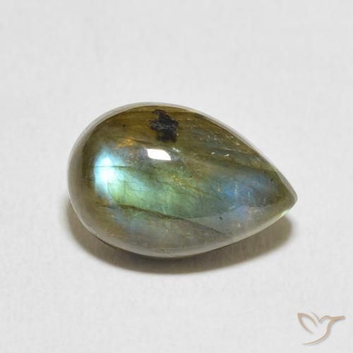 4.03ct Natural Multicolor Labradorita, En forma de pera, Translúcido
