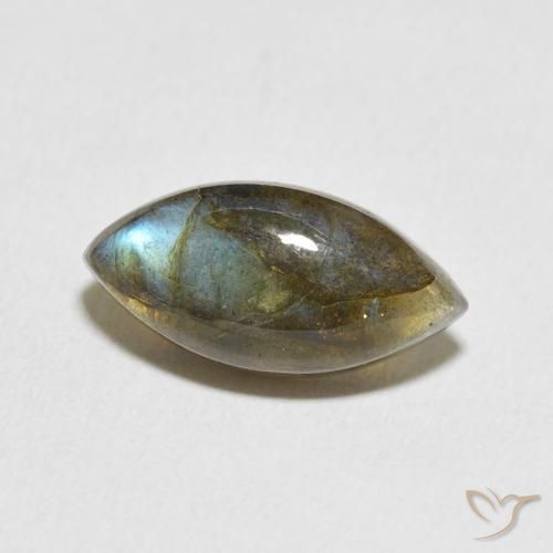 Labradorita Multicolor natural de 5.28 ct, Marquesa, Translúcido