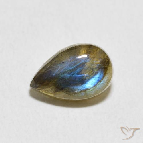 1.63ct Natural Multicolor Labradorita, En forma de pera, Translúcido