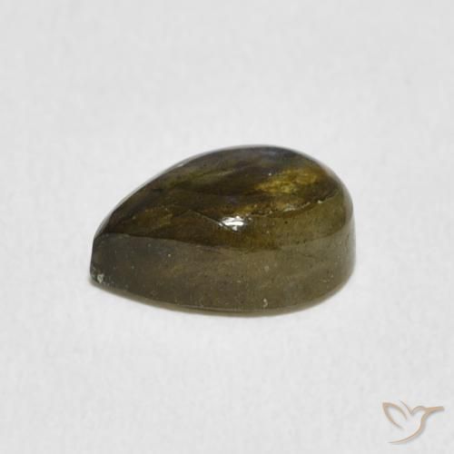 Labradorita Multicolor natural de 1.63 ct, En forma de pera, Translúcido
