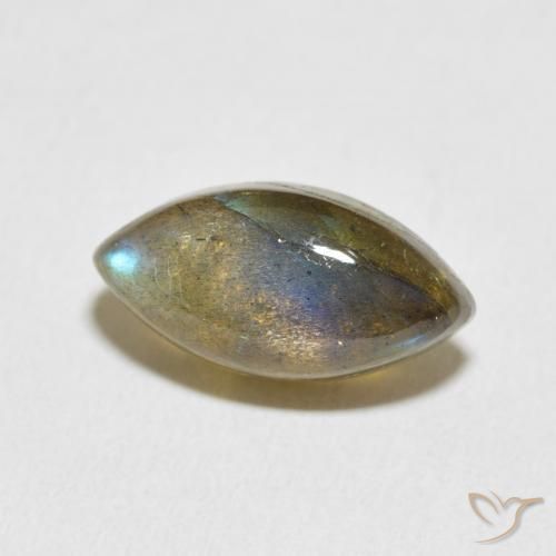 Labradorita Multicolor natural de 5.66 ct, Marquesa, Translúcido