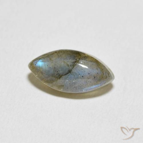 Labradorita Multicolor natural de 3.95 ct, Marquesa, Translúcido