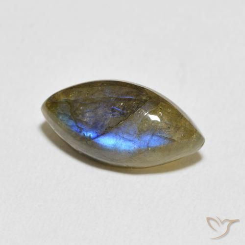 Labradorita Multicolor natural de 5.25 ct, Marquesa, Translúcido