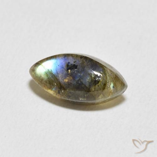 Labradorita Multicolor natural de 2.38 ct, Marquesa, Translúcido