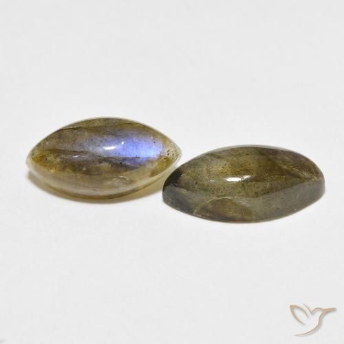 Gemas de Labradorita Multicolor natural de 7.13 ct, Marquesa, Translúcido