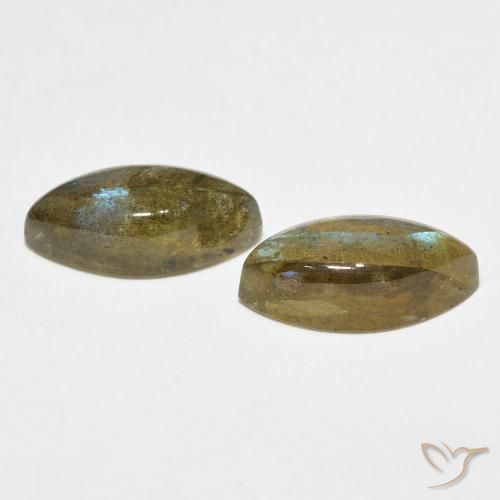Gemas de Labradorita Multicolor natural de 7.06 ct, Marquesa, Translúcido