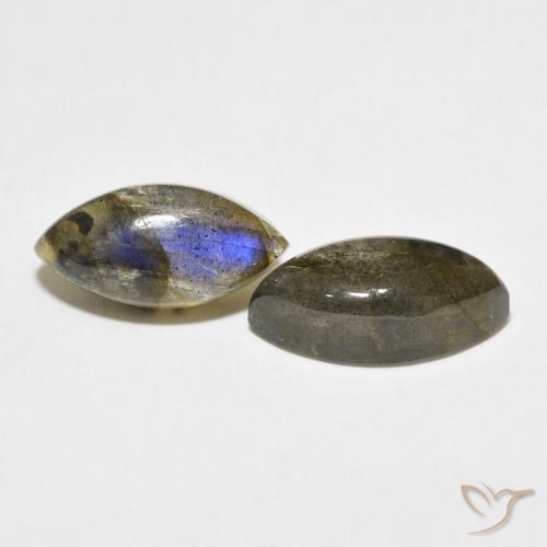 Gemas de Labradorita Multicolor natural de 7.98 ct, Marquesa, Translúcido