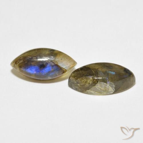 Gemas de Labradorita Multicolor natural de 6.99 ct, Marquesa, Translúcido