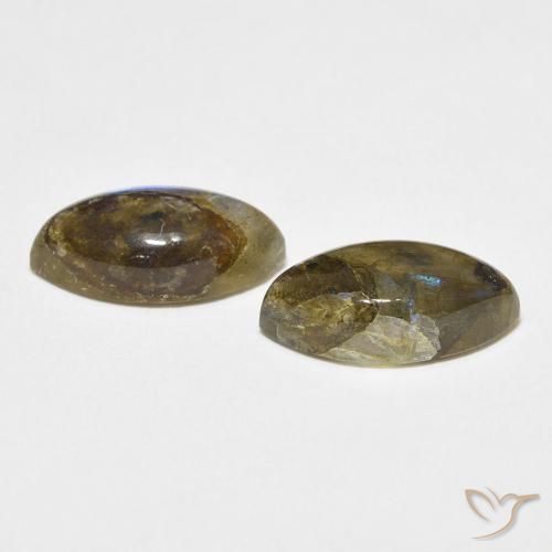 Gemas de Labradorita Multicolor natural de 6.99 ct, Marquesa, Translúcido