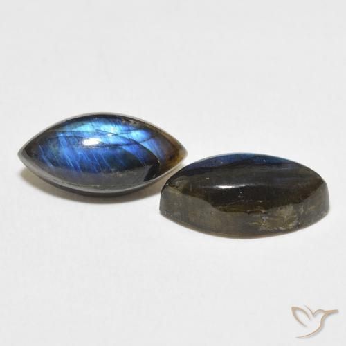Gemas de Labradorita Multicolor natural de 7.05 ct, Marquesa, Translúcido