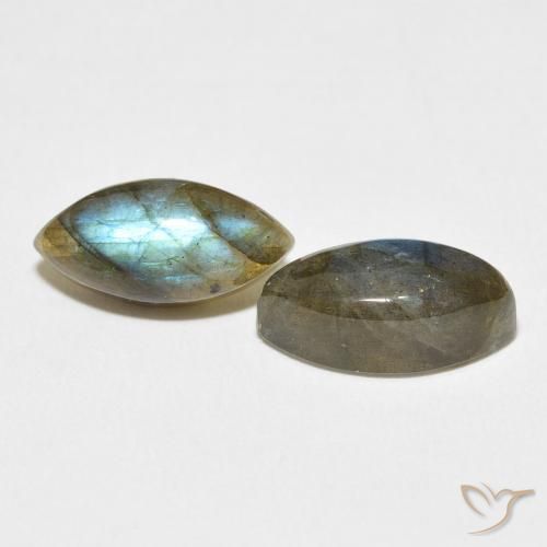Gemas de Labradorita Multicolor natural de 7.74 ct, Marquesa, Translúcido