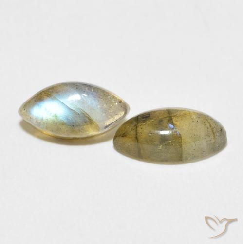 Gemas de Labradorita Multicolor natural de 2.83 ct, Marquesa, Translúcido