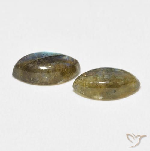 Gemas de Labradorita Multicolor natural de 2.56 ct, Marquesa, Translúcido