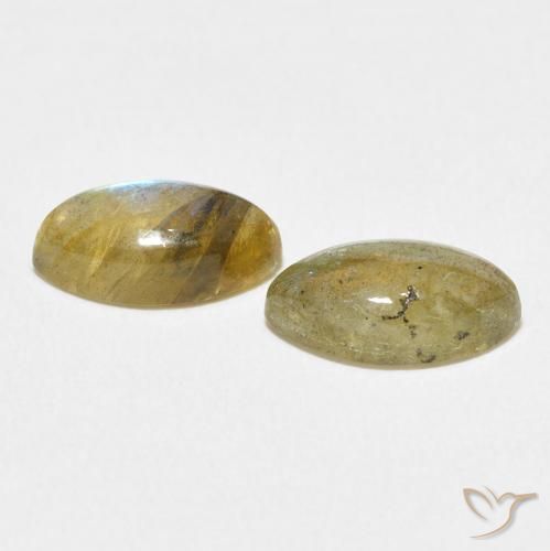 Gemas de Labradorita Multicolor natural de 2.85 ct, Marquesa, Translúcido
