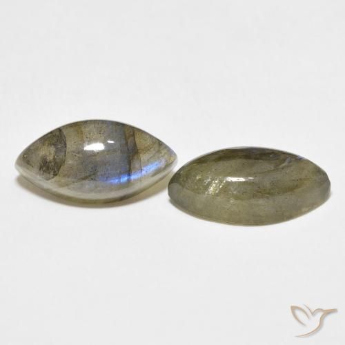 Gemas de Labradorita Multicolor natural de 10.46 ct, Marquesa, Translúcido