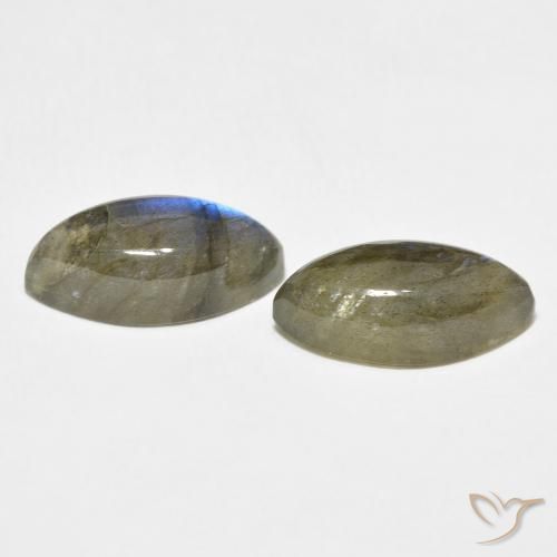 Gemas de Labradorita Multicolor natural de 10.46 ct, Marquesa, Translúcido