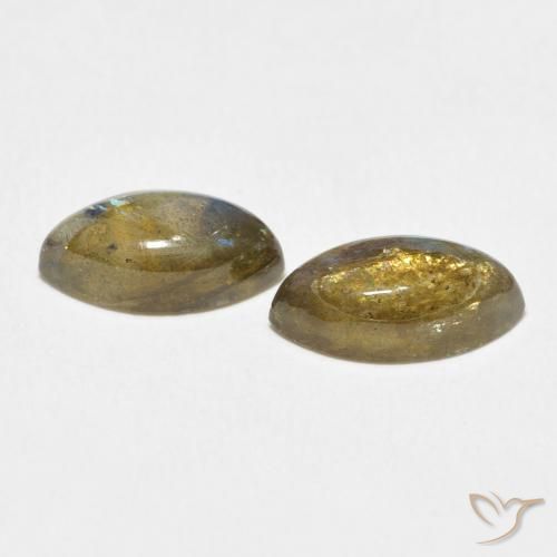 Gemas de Labradorita Multicolor natural de 4.84 ct, Marquesa, Translúcido