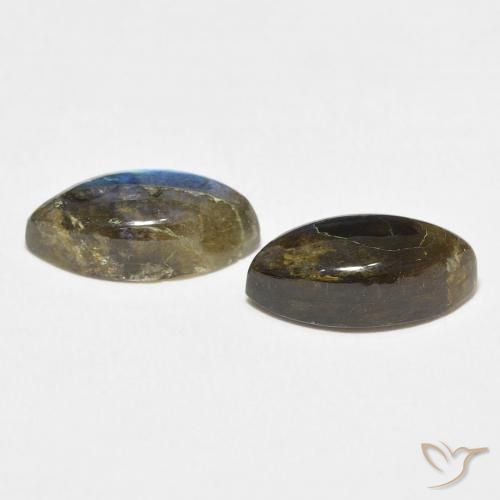 Gemas de Labradorita Multicolor natural de 7.04 ct, Marquesa, Translúcido