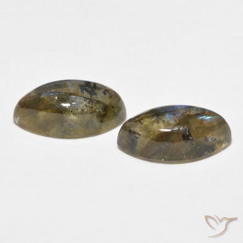 Gemas de Labradorita Multicolor natural de 7.74 ct, Marquesa, Translúcido