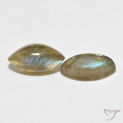 Gemas de Labradorita Multicolor natural de 7.22 ct, Marquesa, Translúcido