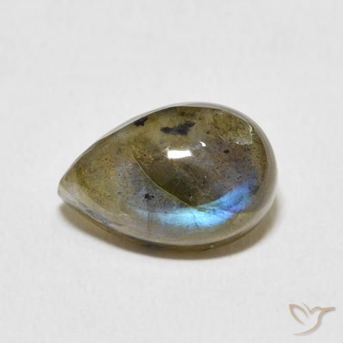 4.10ct Natural Multicolor labradorita, En forma de pera, Translúcido