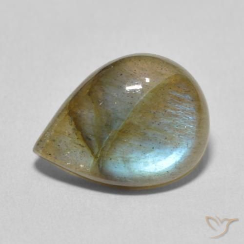 7.21ct Natural Multicolor Labradorita, En forma de pera, Translúcido