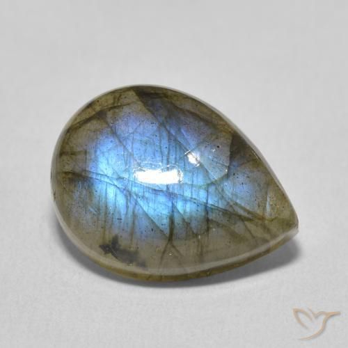 8.49ct Natural Multicolor labradorita, En forma de pera, Translúcido