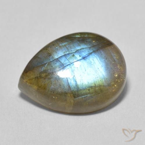 9.82ct Natural Multicolor labradorita, En forma de pera, Translúcido