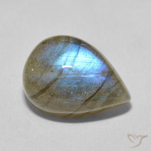 9.47ct Natural Multicolor Labradorita, En forma de pera, Translúcido