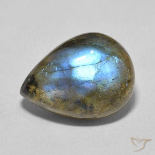 9.44ct Natural Multicolor labradorita, En forma de pera, Translúcido