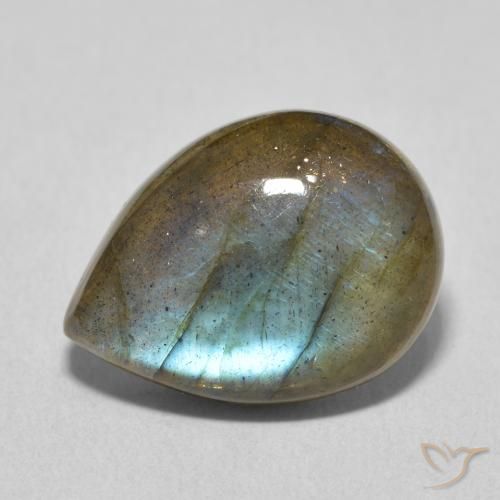 7.27ct Natural Multicolor Labradorita, En forma de pera, Translúcido