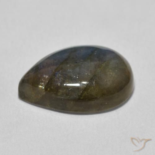 Labradorita Multicolor natural de 7.27 ct, En forma de pera, Translúcido