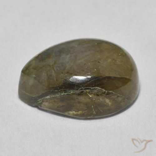 Labradorita Multicolor natural de 10.63 ct, En forma de pera, Translúcido
