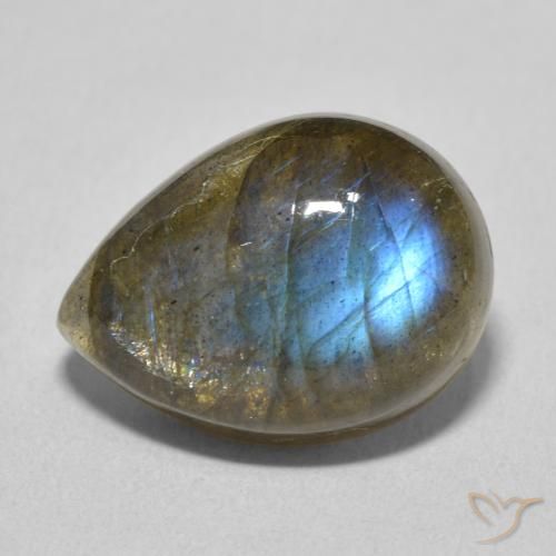 8.87ct Natural Multicolor Labradorita, En forma de pera, Translúcido