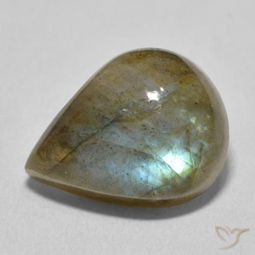 9.59ct Natural Multicolor labradorita, En forma de pera, Translúcido
