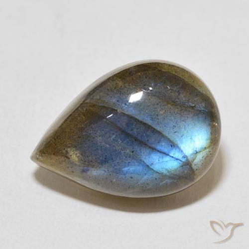 11.31ct Natural Multicolor Labradorita, En forma de pera, Translúcido