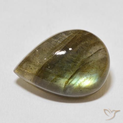 12.43ct Natural Multicolor Labradorita, En forma de pera, Translúcido