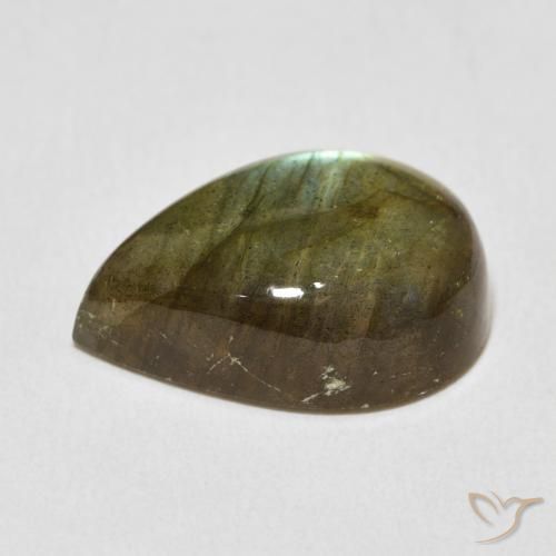 Labradorita Multicolor natural de 11.26 ct, En forma de pera, Translúcido