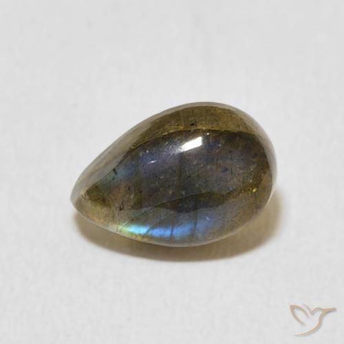 1.66ct Natural Multicolor Labradorita, En forma de pera, Translúcido