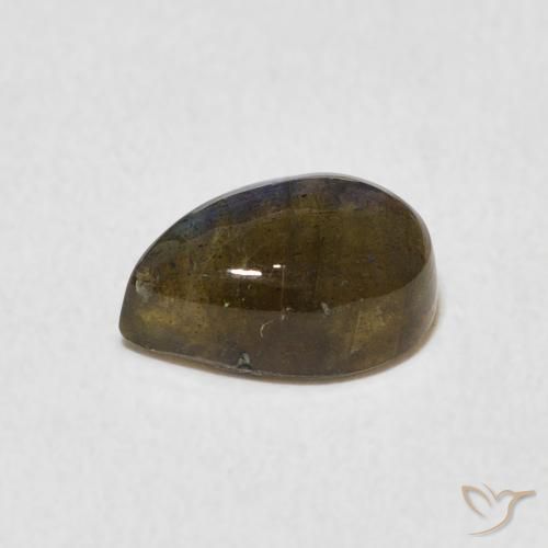 Labradorita Multicolor natural de 1.66 ct, En forma de pera, Translúcido