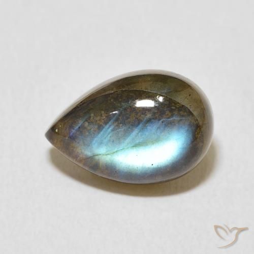 4.07ct Natural Multicolor labradorita, En forma de pera, Translúcido