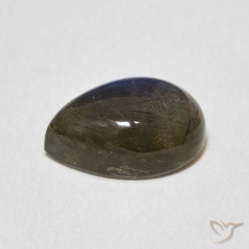 Labradorita Multicolor natural de 3.83 ct, En forma de pera, Translúcido