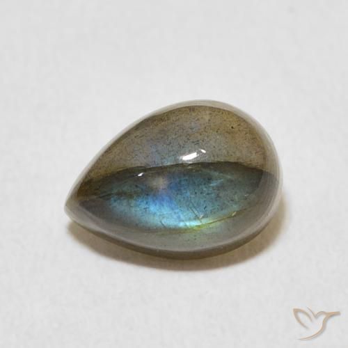 2.84ct Natural Multicolor Labradorita, En forma de pera, Translúcido