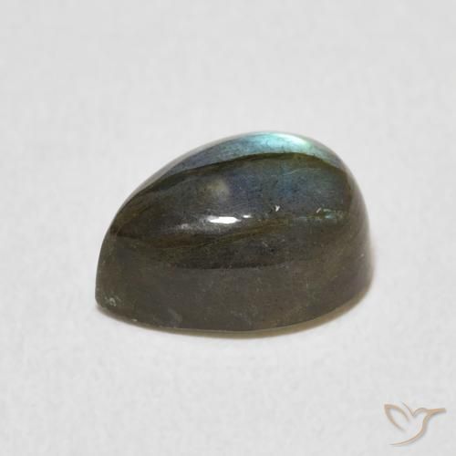 Labradorita Multicolor natural de 2.84 ct, En forma de pera, Translúcido