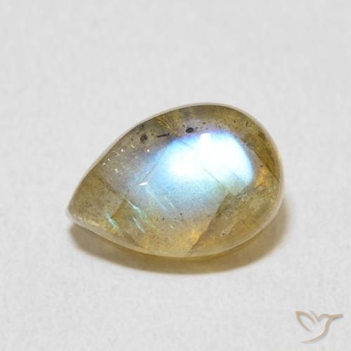 2.55ct Natural Multicolor Labradorita, En forma de pera, Translúcido