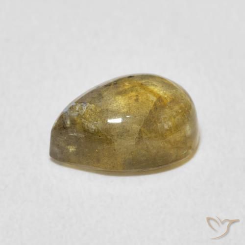 Labradorita Multicolor natural de 2.55 ct, En forma de pera, Translúcido