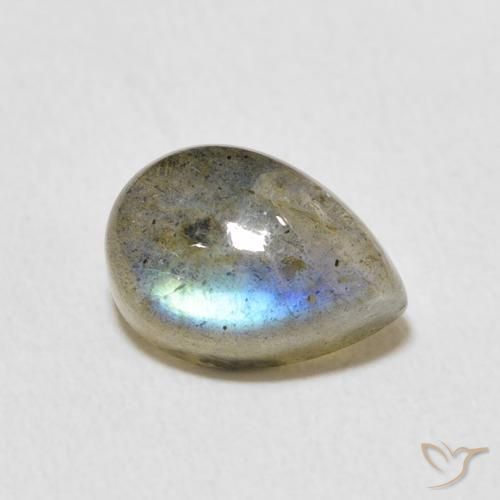 Labradorita Multicolor natural de 2.89 ct, En forma de pera, Translúcido
