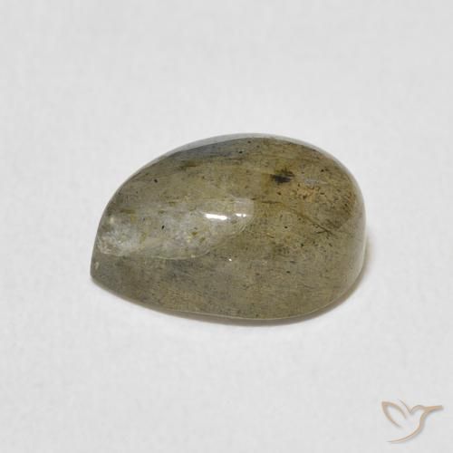 Labradorita Multicolor natural de 2.89 ct, En forma de pera, Translúcido
