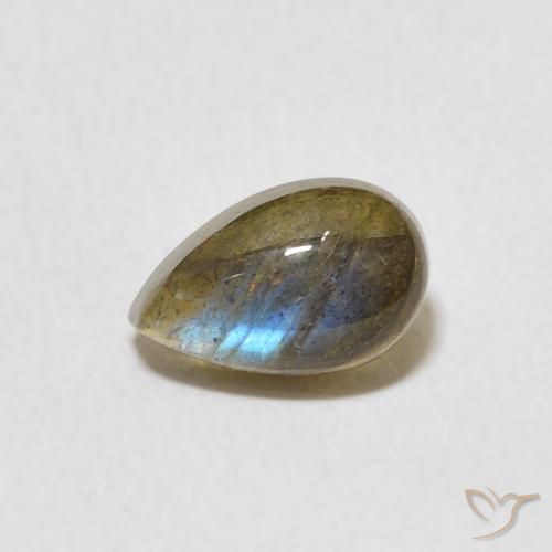1.12ct Natural Multicolor Labradorita, En forma de pera, Translúcido
