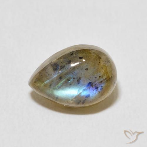 2.51ct Natural Multicolor Labradorita, En forma de pera, Translúcido